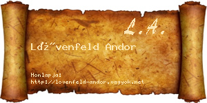 Lövenfeld Andor névjegykártya